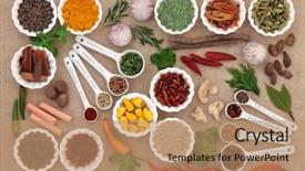  Presentation with herb - Slides having mace - herb and spice collection background and a  colored foreground