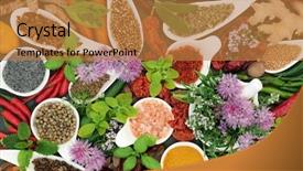  Presentation with dried food - Amazing presentation having mace - herb and spice fresh backdrop and a gold colored foreground