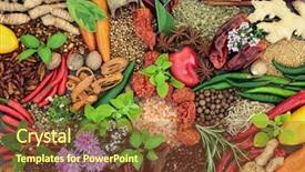  Presentation with dried food - Cool new presentation theme with mace - herb and spice fresh backdrop and a tawny brown colored foreground