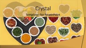  Presentation with herb - Theme enhanced with mace - herb and spice ingredients background and a yellow colored foreground
