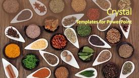  Presentation with herb - PPT theme with mace - large herb and spice sampler background and a tawny brown colored foreground