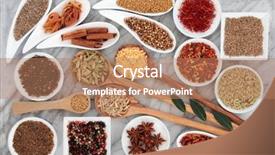  Presentation with art black and white marble - Cool new presentation with mace - large herb and spice selection backdrop and a coral colored foreground