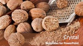  Presentation with steel - PPT layouts featuring mace - nutmeg with steel hand grater background and a red colored foreground