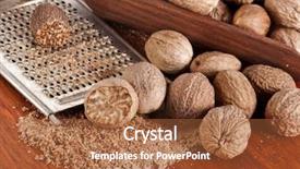  Presentation with steel - Slide deck consisting of mace - nutmeg with steel hand grater background and a red colored foreground