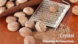  Presentation with steel - Slides consisting of mace - nutmeg with steel hand grater background and a red colored foreground