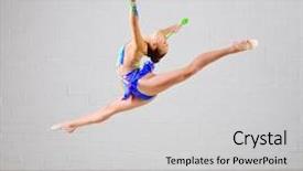  Presentation with gymnastics - PPT theme consisting of mace - young girl is engaged background and a light gray colored foreground