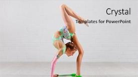  Presentation with gymnastics - Colorful slide deck enhanced with mace - young girl is engaged backdrop and a light gray colored foreground