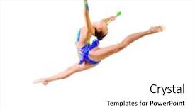  Presentation with gymnastics - Presentation theme having mace - young girl is engaged background and a  colored foreground