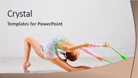  Presentation with gymnastics - Slides having mace - young girl is engaged background and a white colored foreground