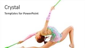  Presentation with gymnastics - Presentation with mace - young girl is engaged background and a  colored foreground