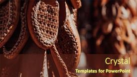  Presentation with folklore - Presentation featuring macedonian-folklore-brown-sandals-old background and a tawny brown colored foreground