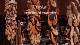  Presentation with folklore - PPT theme with macedonian-folklore-brown-sandals-old background and a tawny brown colored foreground