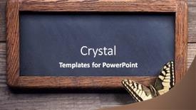  Presentation with old school punk rock leather - Colorful presentation design enhanced with machaon-butterfly-on-old-school backdrop and a ocean colored foreground