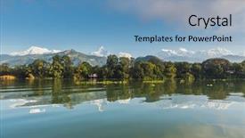  Presentation with range land - Colorful PPT theme enhanced with machapuchare and annapurna range seen backdrop and a light blue colored foreground