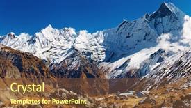  Presentation with base - Slides enhanced with annapurna base camp nepal background and a tawny brown colored foreground