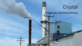  Presentation with sugar - Beautiful PPT theme featuring sugar mill smoke stack and buildings backdrop and a light blue colored foreground