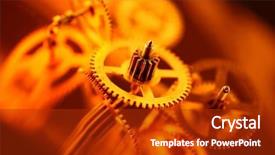  Presentation with gears gold - Presentation design consisting of time machine - gold gears old clockwork background and a crimson colored foreground