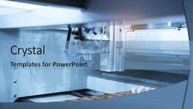  Presentation with artificial intelligence - PPT theme with machine at industrial manufacture factory background and a light blue colored foreground