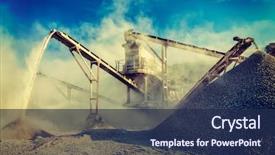  Presentation with sand mining - Colorful theme enhanced with machine at open pit mining backdrop and a navy blue colored foreground