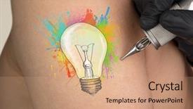  Presentation with problem solution idea concept 3d - Beautiful slides featuring machine bulb - hand tattooing colorful idea concept backdrop and a  colored foreground