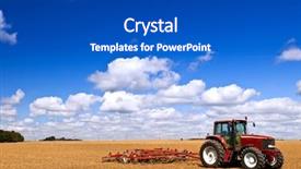  Presentation with tractor - PPT theme enhanced with small scale farming with tractor background and a cobalt blue colored foreground
