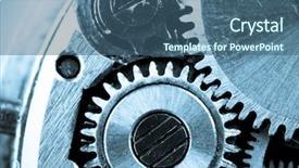  Presentation with mechanism - PPT layouts with machine design - view of gears from old background and a ocean colored foreground