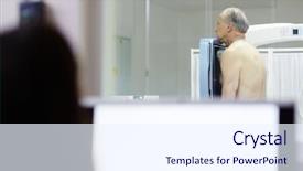  Presentation with lung heart - Cool new PPT layouts with machine during examination of lung backdrop and a sky blue colored foreground