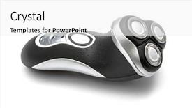  Presentation with electric - Cool new PPT theme with machine electrique - electric shaver closeup on white backdrop and a white colored foreground