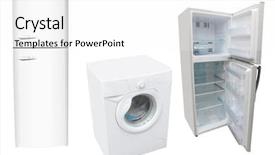  Presentation with machine electrique - Amazing PPT layouts having machine electrique - image of washer and refrigerators backdrop and a white colored foreground
