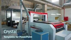  Presentation with laser cutting - Cool new slide set with machine factory for textile transfer backdrop and a ocean colored foreground