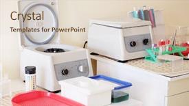  Presentation with testing blood - Audience pleasing slides consisting of machine for centrifuge blood testing backdrop and a lemonade colored foreground