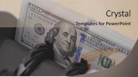  Presentation with machine - PPT theme having machine for counting money counts background and a  colored foreground
