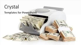 Presentation with counting - PPT layouts with machine for counting money background and a  colored foreground