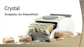  Presentation with mechanical engineering machine tools - Beautiful slide deck featuring machine for counting money backdrop and a  colored foreground