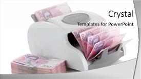  Presentation with money - Slide set featuring machine for counting money background and a  colored foreground