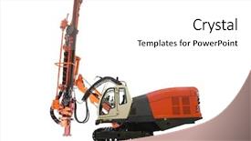  Presentation with drilling rig - Presentation design featuring machine for drilling holes isolated background and a white colored foreground
