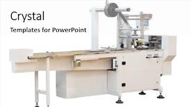  Presentation with packaging - Presentation theme enhanced with machine-for-packaging-under background and a white colored foreground