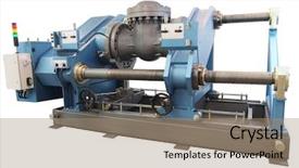  Presentation with pvc pipe industry - PPT layouts featuring machine for pipe hydrostatic test background and a coral colored foreground