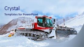  Presentation with slot machine triple 7 - Slide set consisting of machine for skiing slope preparations background and a sky blue colored foreground