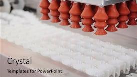  Presentation with machine learning regression - Slide set featuring machine for the egg package background and a light gray colored foreground