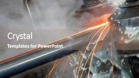  Presentation with pipe welding - PPT theme having bolt - scary lightning storm background and a tawny brown colored foreground