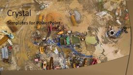  Presentation with foundation - Colorful PPT theme enhanced with machine foundation - aerial view of construction site backdrop and a coral colored foreground
