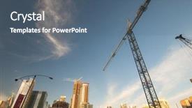  Presentation with high rise building - Slides consisting of machine foundation - downtown toronto skyline with high-rise background and a ocean colored foreground