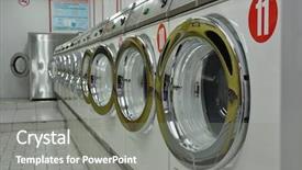  Presentation with laundromat - Beautiful presentation theme featuring machine free - laundromat backdrop and a gray colored foreground