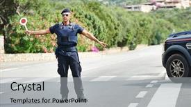  Presentation with force - Amazing slide set having machine guarding - italian special military police force backdrop and a light gray colored foreground