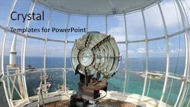  Presentation with lighthouse beacon - Slides featuring machine guarding - lamp in the lighthouse room background and a light blue colored foreground