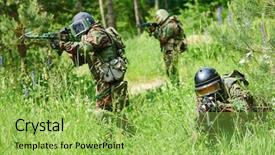  Presentation with military sexual assault - Presentation theme with machine guarding - military two soldier with assault background and a yellow colored foreground