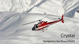  Presentation with rescue helicopter - Presentation consisting of machine guarding - mountain rescue helicopter background and a light gray colored foreground