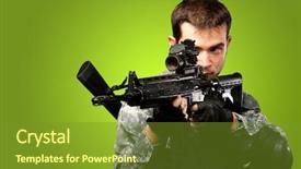  Presentation with gun problem - Amazing presentation having machine guarding - portrait of a soldier holding backdrop and a tawny brown colored foreground