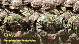  Presentation with soldiers - Slide deck enhanced with machine guarding - soldiers in camouflage background and a tawny brown colored foreground